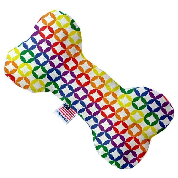 Rainbow Bright Diamonds Canvas Bone Dog Toy 6 in.
